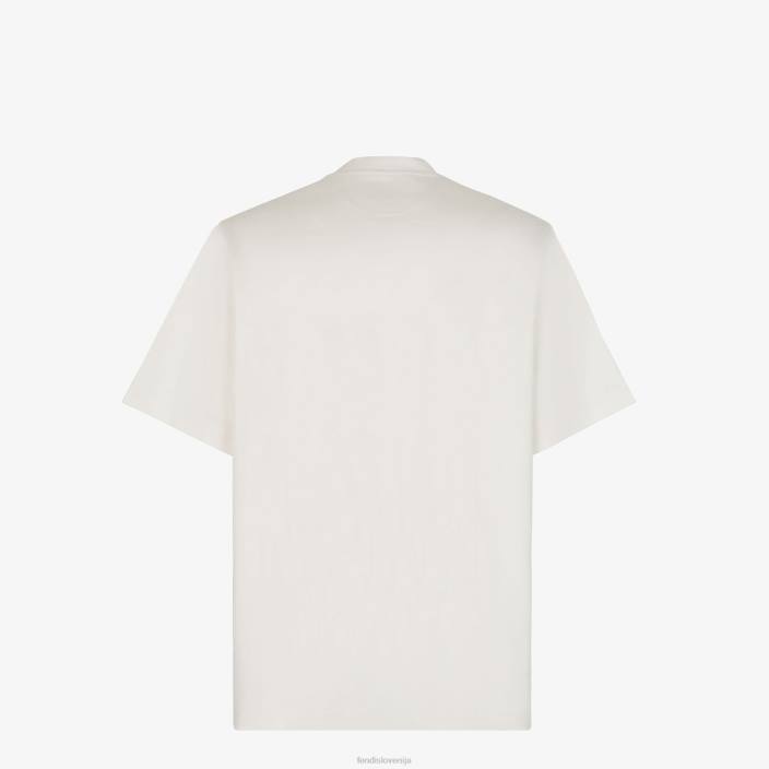 moški majica s kratkimi rokavi bela Fendi oblačila Z68L1956