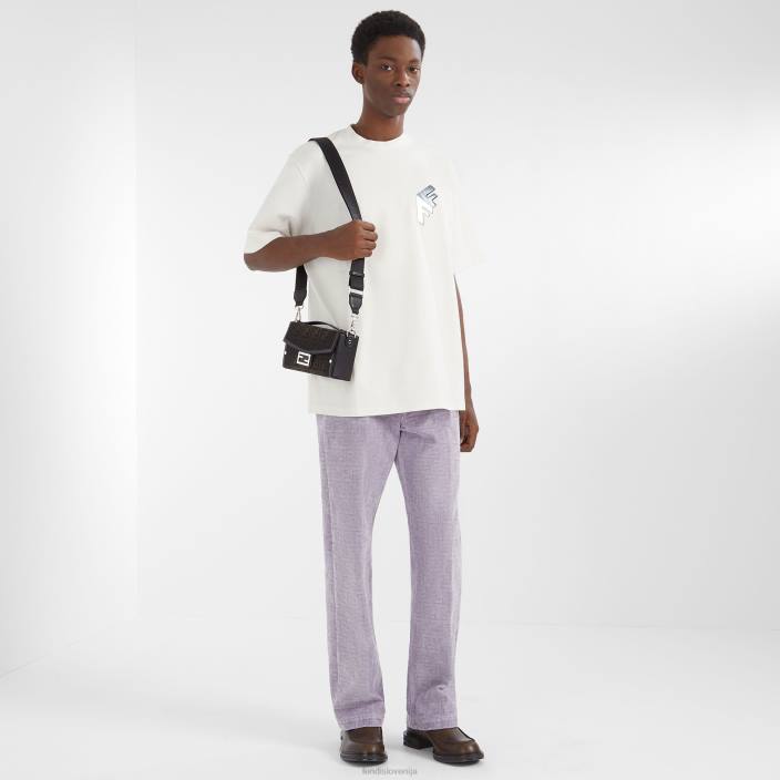 moški majica s kratkimi rokavi bela Fendi oblačila Z68L1956