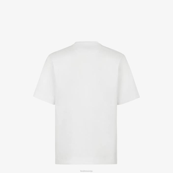 moški majica s kratkimi rokavi bela Fendi oblačila Z68L1962