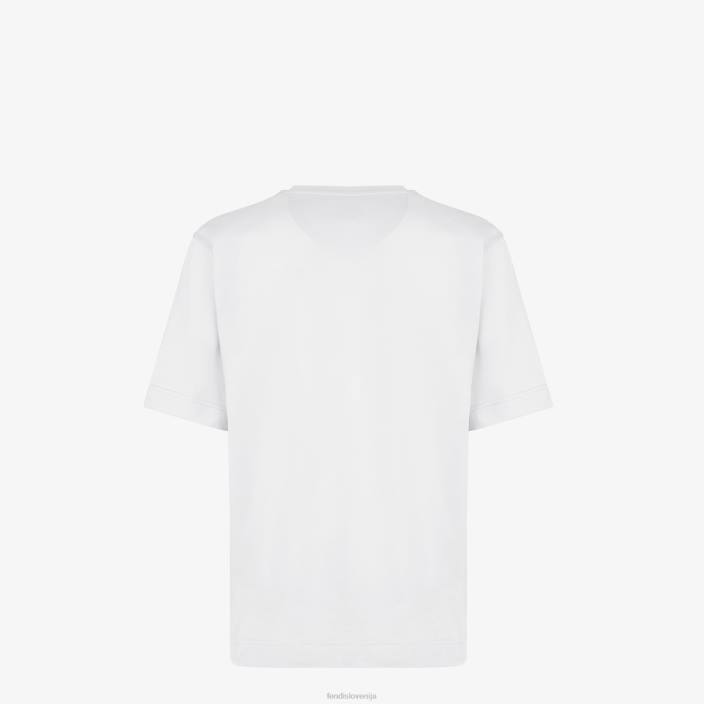 moški majica s kratkimi rokavi bela Fendi oblačila Z68L2204