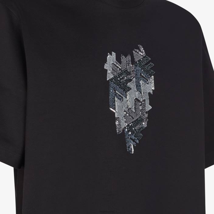 moški majica s kratkimi rokavi Črna Fendi oblačila Z68L1970