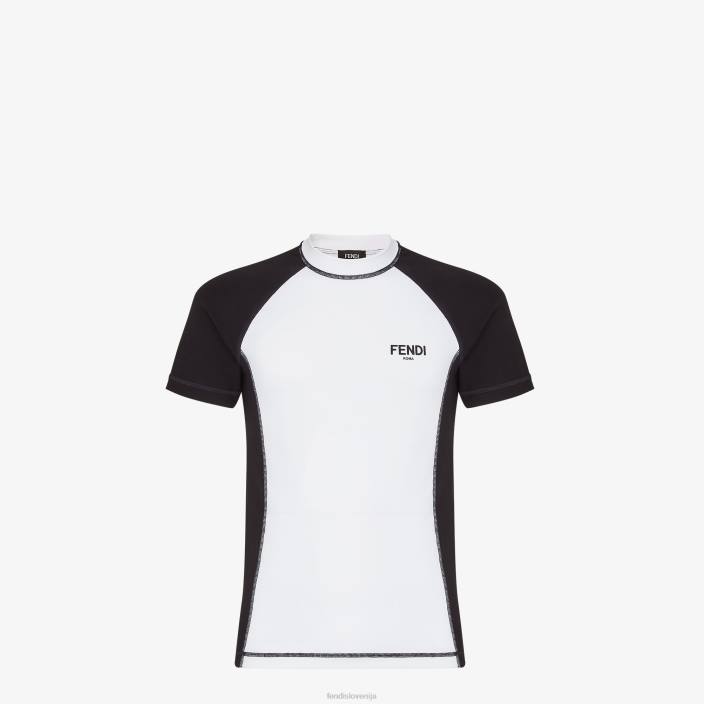 moški bombažna majica s kratkimi rokavi bela Fendi oblačila Z68L2109