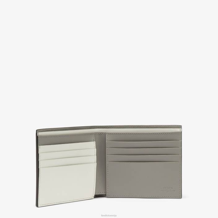 moški dvojna zložljiva denarnica iz golobjega usnja siva Fendi dodatki Z68L2581