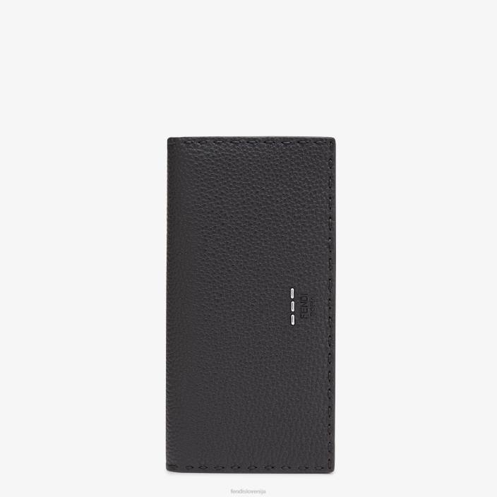 moški kontinentalno rimsko usnje Črna Fendi dodatki Z68L2683