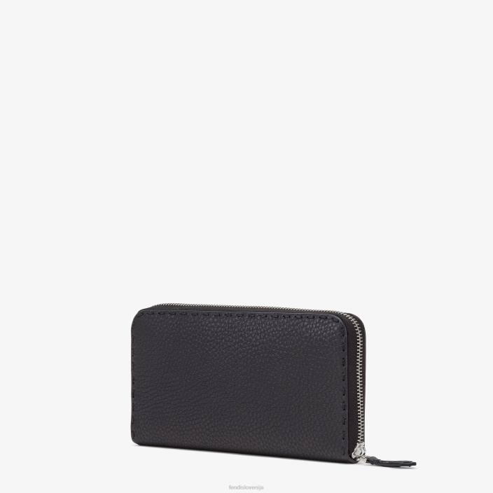 moški usnjena denarnica selleria z zadrgo Črna Fendi dodatki Z68L2647
