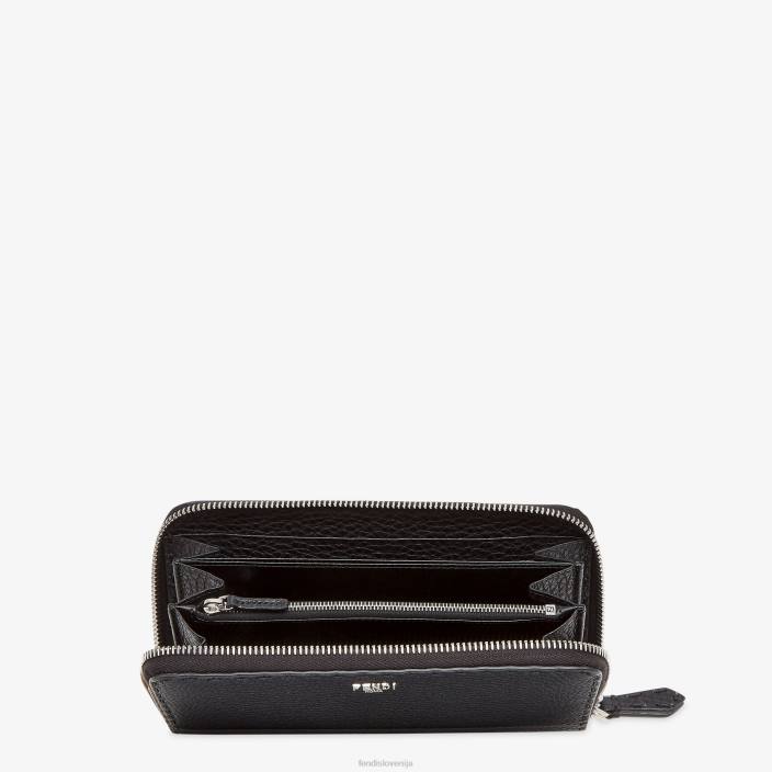 moški usnjena denarnica selleria z zadrgo Črna Fendi dodatki Z68L2647