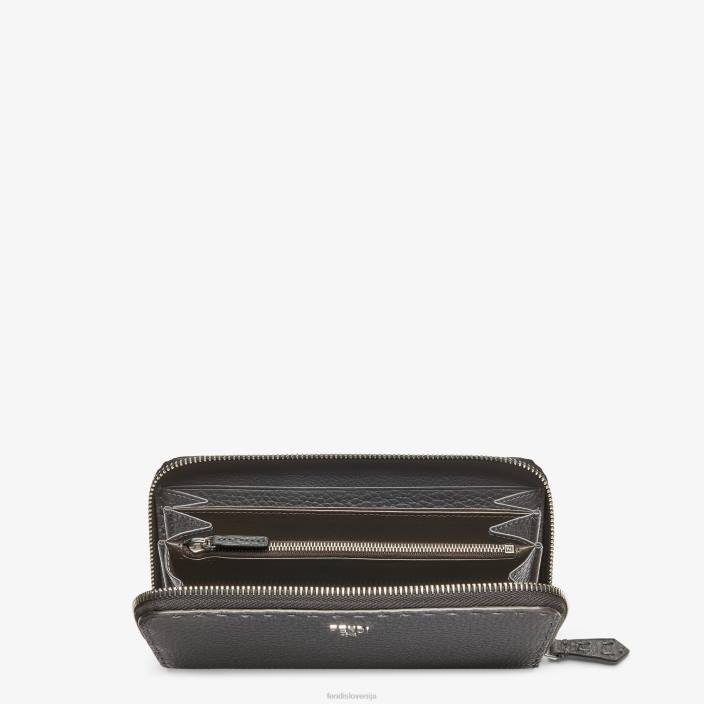 moški usnjena denarnica selleria z zadrgo siva Fendi dodatki Z68L2643