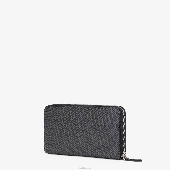moški usnjena denarnica z zadrgo Črna Fendi dodatki Z68L2660