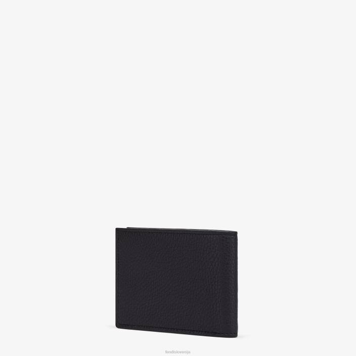 moški usnjena dvojno zložljiva denarnica v ameriških dolarjih Črna Fendi dodatki Z68L2665
