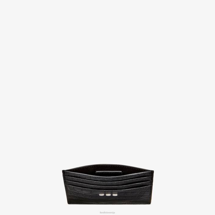 moški držalo za kartice iz aligatorjevega usnja Črna Fendi dodatki Z68L2678