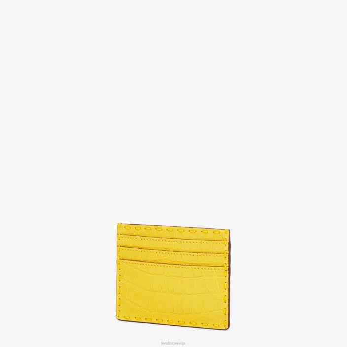 moški držalo za kartice iz aligatorjevega usnja rumena Fendi dodatki Z68L2676
