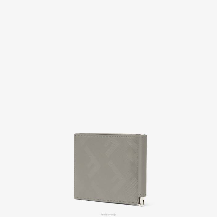 moški sponka za denar iz golobjega usnja siva Fendi dodatki Z68L2582