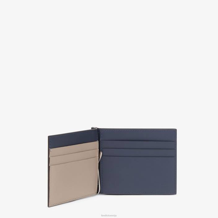 moški usnjena sponka za denar modra Fendi dodatki Z68L2651