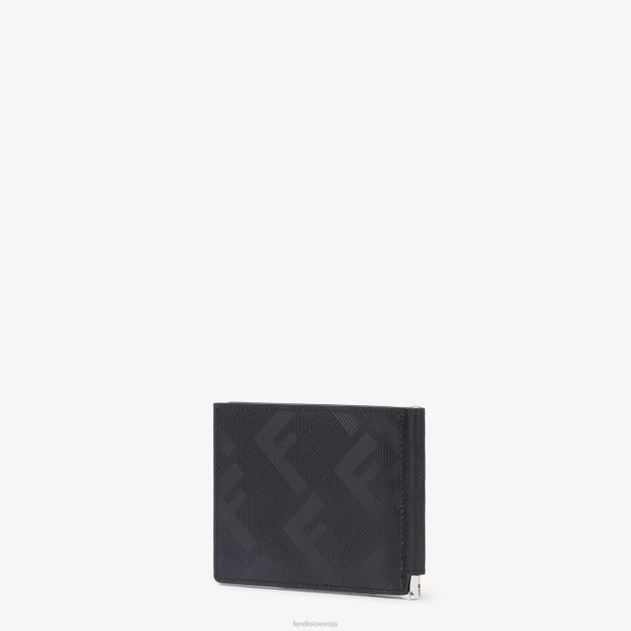 moški usnjena sponka za denar Črna Fendi dodatki Z68L2655