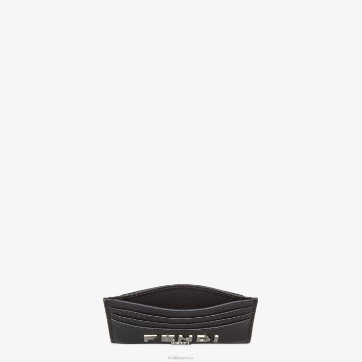 moški usnjeno držalo za kartice Črna Fendi dodatki Z68L2609