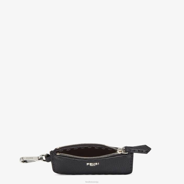 moški usnjeno držalo za kartice selleria Črna Fendi dodatki Z68L2602