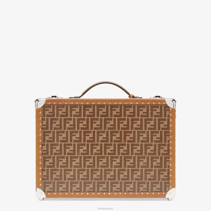 moški kovček iz blaga rjav Fendi dodatki Z68L1894