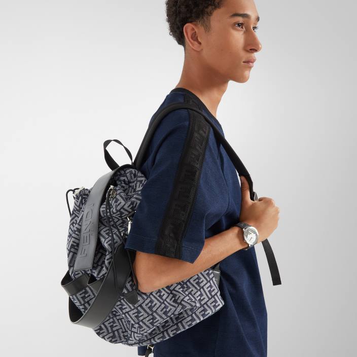 moški ff nahrbtnik iz žakard tkanine Črna Fendi dodatki Z68L1852