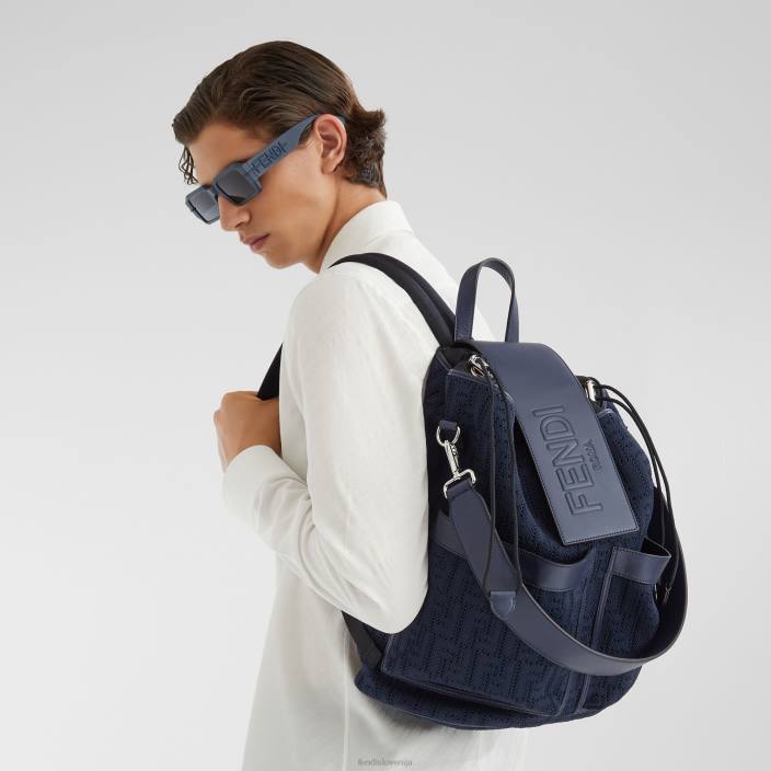 moški ff nahrbtnik iz jerseyja modra Fendi dodatki Z68L1849