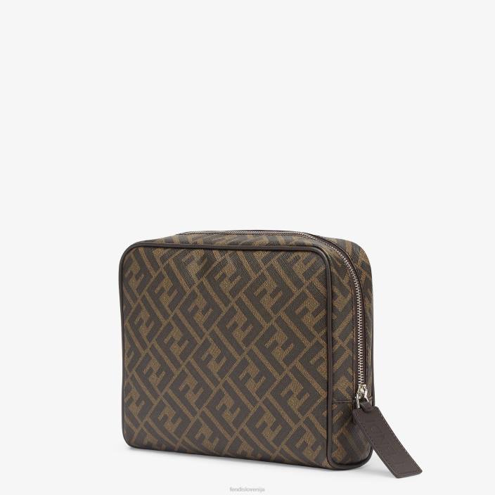 moški toaletna torbica iz blaga rjav Fendi dodatki Z68L2485