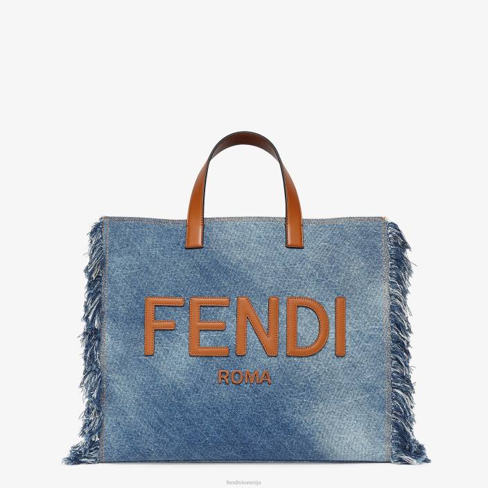 moški denim torbica z resicami modra Fendi dodatki Z68L1868