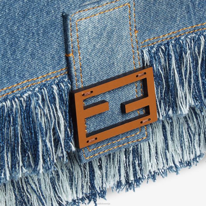moški denim torbica z resicami modra Fendi dodatki Z68L1869