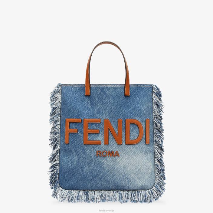 moški denim torbica z resicami modra Fendi dodatki Z68L1873
