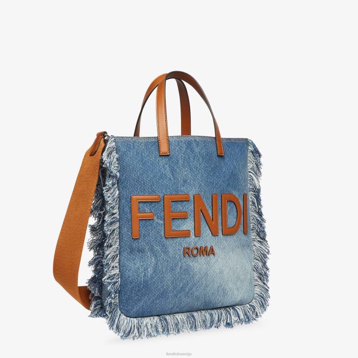 moški denim torbica z resicami modra Fendi dodatki Z68L1873