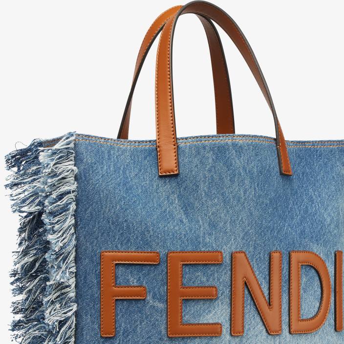 moški denim torbica z resicami modra Fendi dodatki Z68L1873