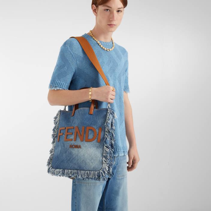 moški denim torbica z resicami modra Fendi dodatki Z68L1873