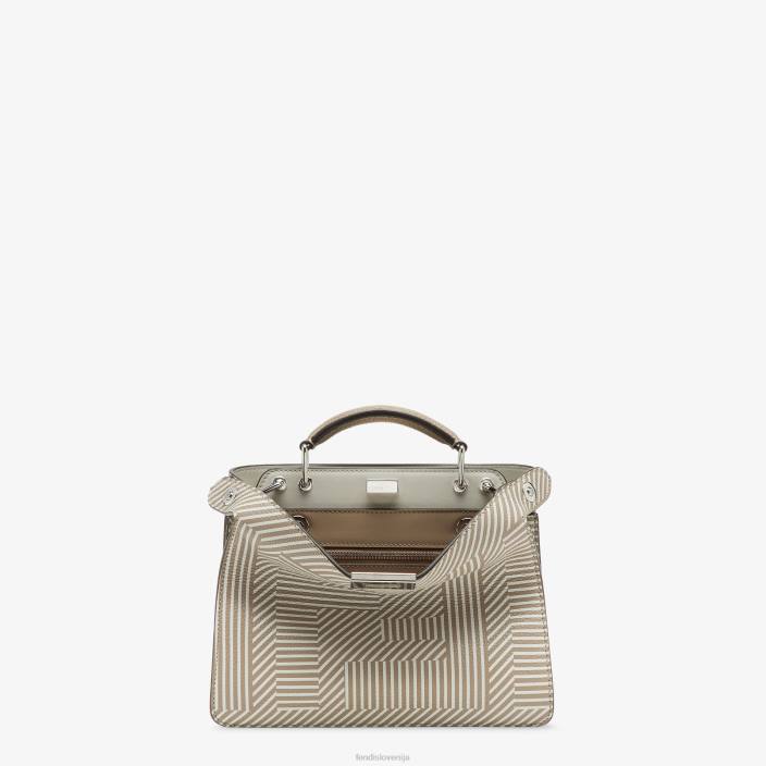 moški dvobarvna potiskana usnjena torba bež Fendi dodatki Z68L1820