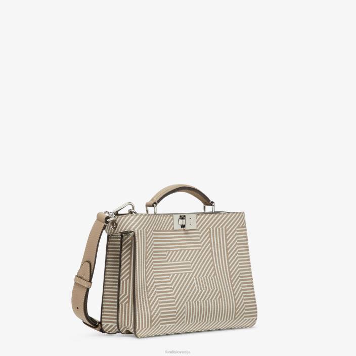 moški dvobarvna potiskana usnjena torba bež Fendi dodatki Z68L1820