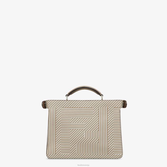 moški dvobarvna potiskana usnjena torba bež Fendi dodatki Z68L1820