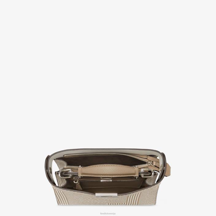 moški dvobarvna potiskana usnjena torba bež Fendi dodatki Z68L1820