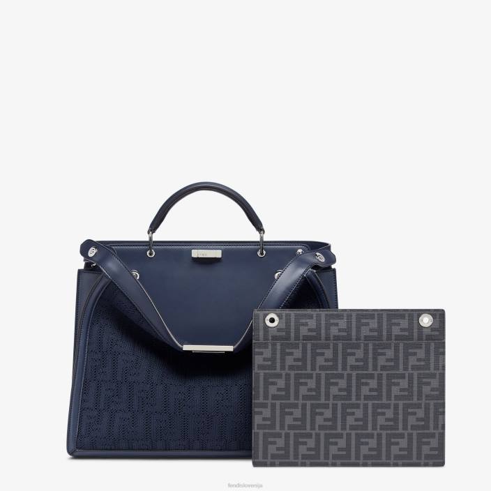 moški ff pletena in usnjena torba modra Fendi dodatki Z68L1831