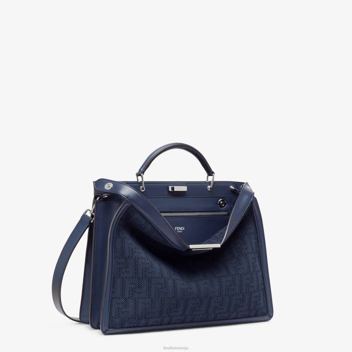 moški ff pletena in usnjena torba modra Fendi dodatki Z68L1831