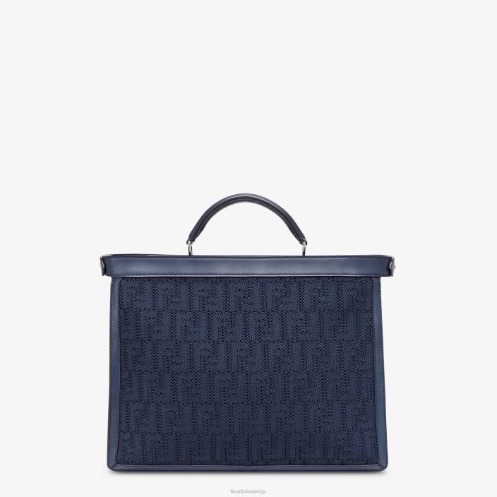 moški ff pletena in usnjena torba modra Fendi dodatki Z68L1831