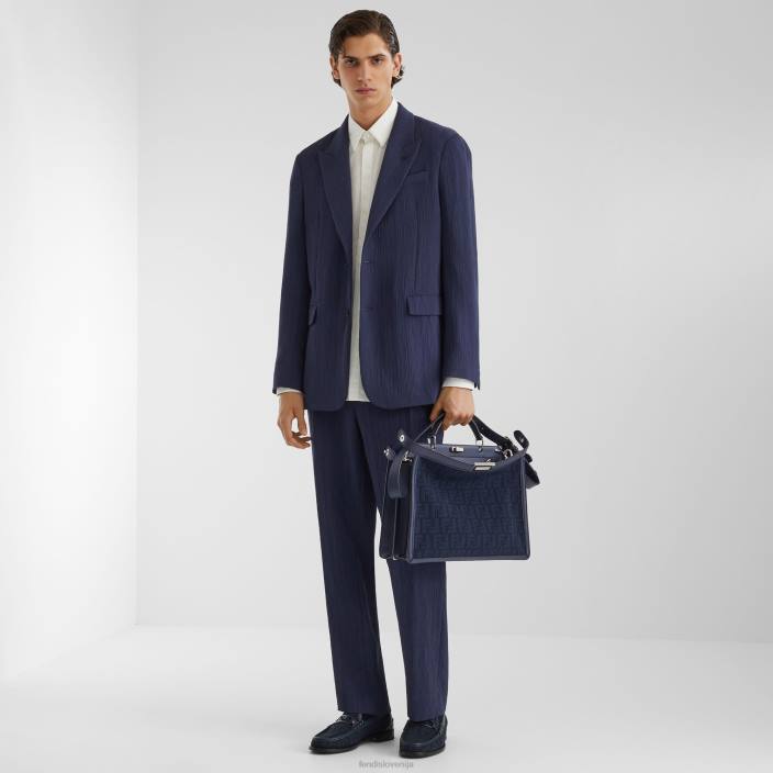 moški ff pletena in usnjena torba modra Fendi dodatki Z68L1831