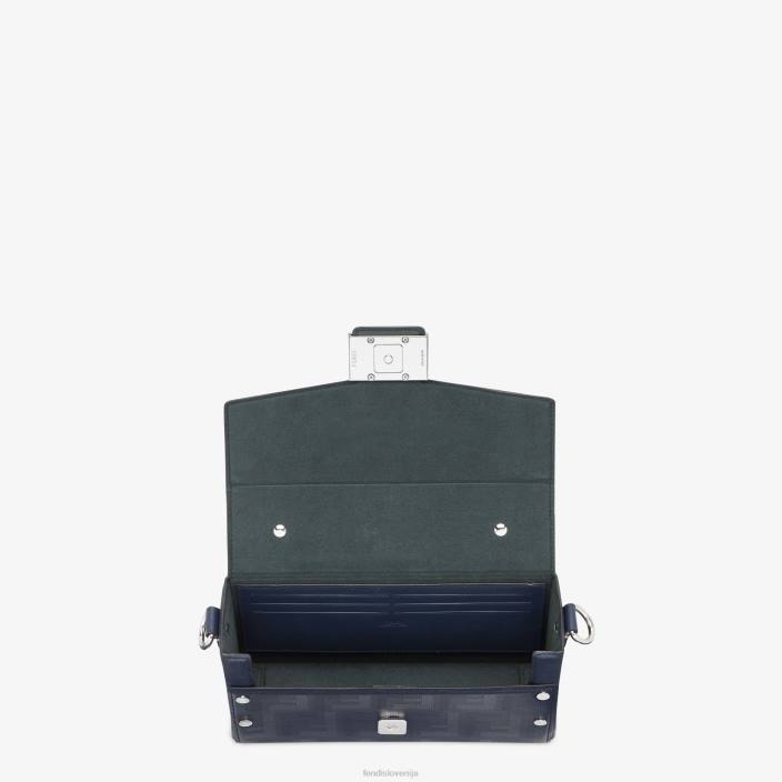 moški mehka usnjena baguette torba modra Fendi dodatki Z68L1800