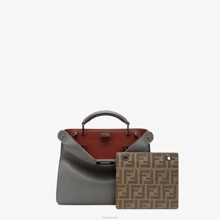 moški mini usnjena torbica peekaboo iseeu siva Fendi dodatki Z68L1824