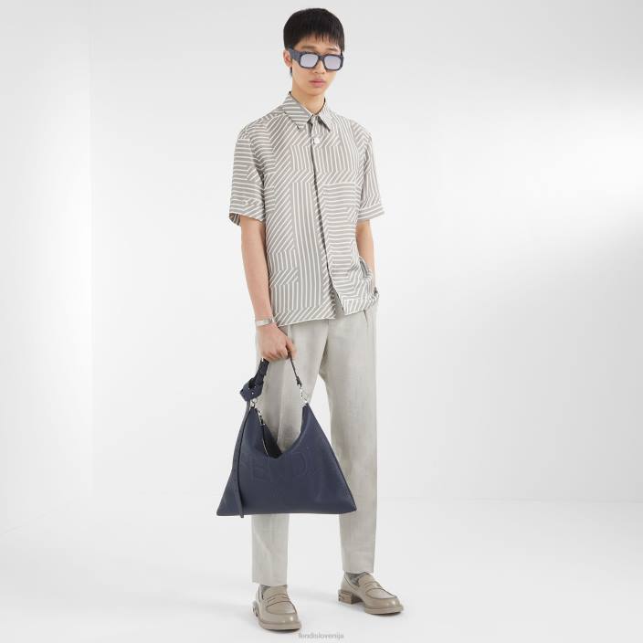 moški po usnjeni torbi modra Fendi dodatki Z68L1827