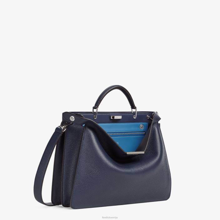 moški srednje velika usnjena torba peekaboo iseeu modra Fendi dodatki Z68L1833