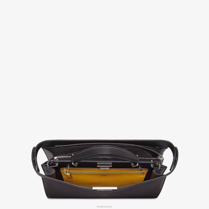 moški srednje velika usnjena torba peekaboo iseeu Črna Fendi dodatki Z68L1817