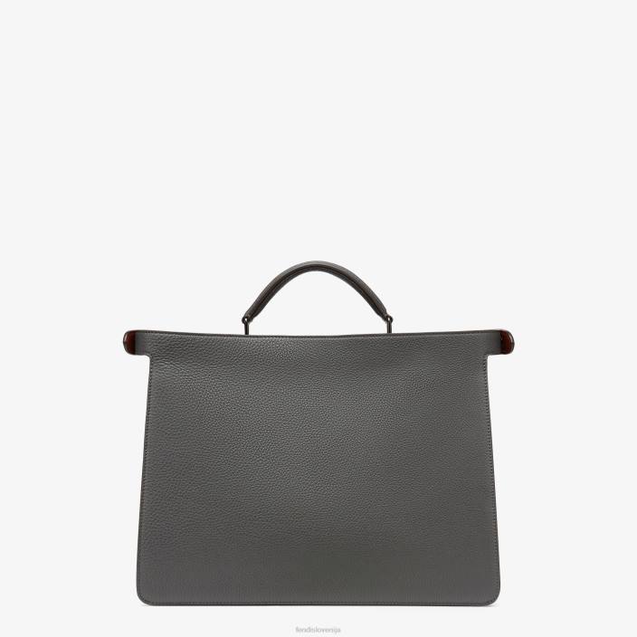 moški srednje velika usnjena torba peekaboo iseeu siva Fendi dodatki Z68L1816