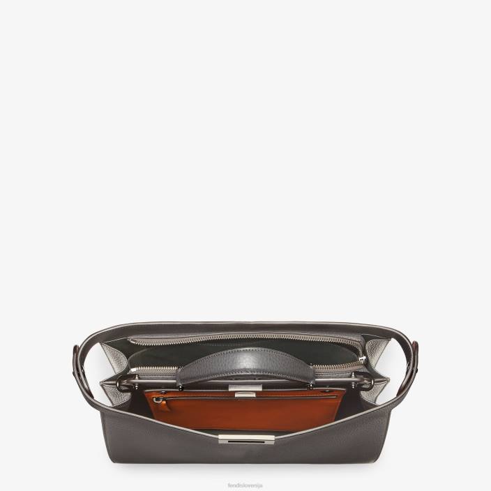 moški srednje velika usnjena torba peekaboo iseeu siva Fendi dodatki Z68L1816