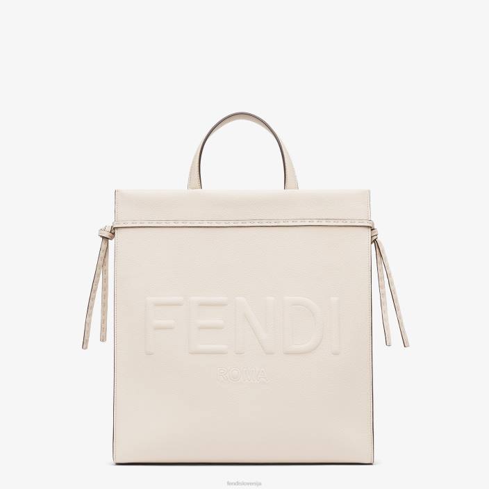 moški srednje velika usnjena torba za nakupovalce bež Fendi dodatki Z68L1870