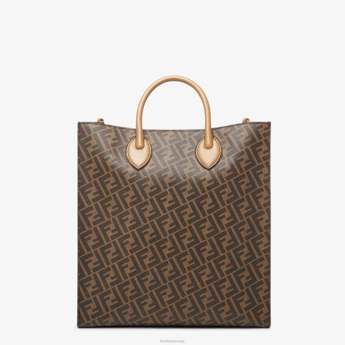 moški torba iz usnja in ff blaga rjav Fendi dodatki Z68L1854