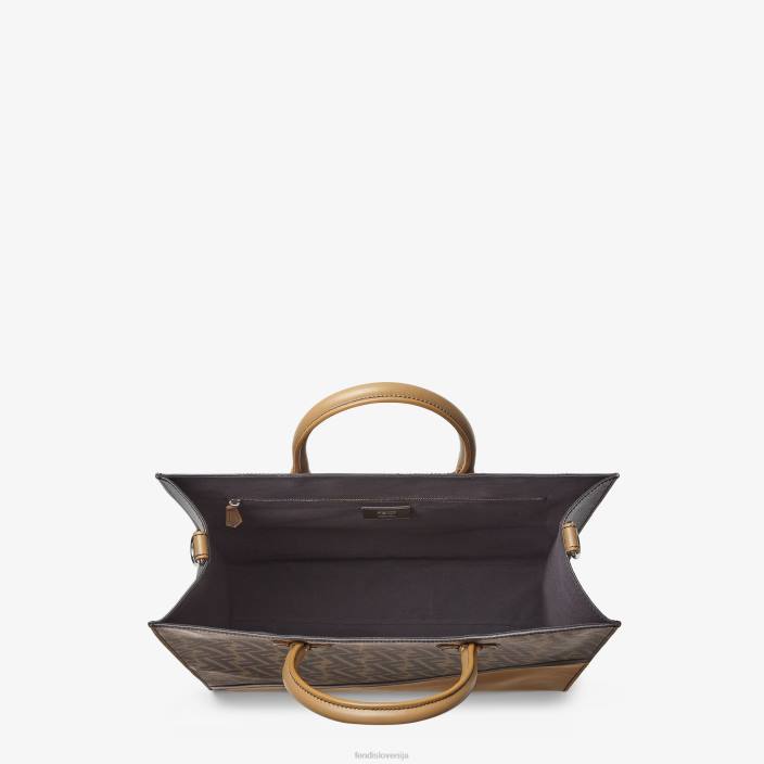 moški torba iz usnja in ff blaga rjav Fendi dodatki Z68L1854