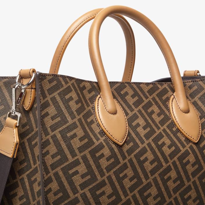 moški torba iz usnja in ff blaga rjav Fendi dodatki Z68L1854