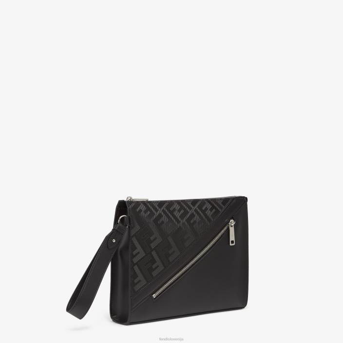 moški usnjena torbica shadow diagonal clutch Črna Fendi dodatki Z68L1896